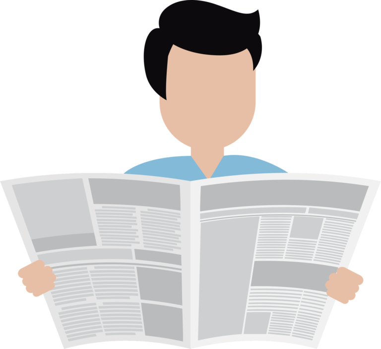 Krant met nieuws artikelen